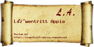 Löwentritt Appia névjegykártya